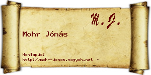 Mohr Jónás névjegykártya